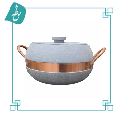 دیگ سنگی لنا دسته مسی سایز بزرگ (۶ نفره)